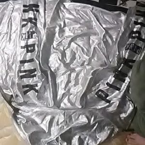 Pink by Victoria's secret Silver zip up hoodie